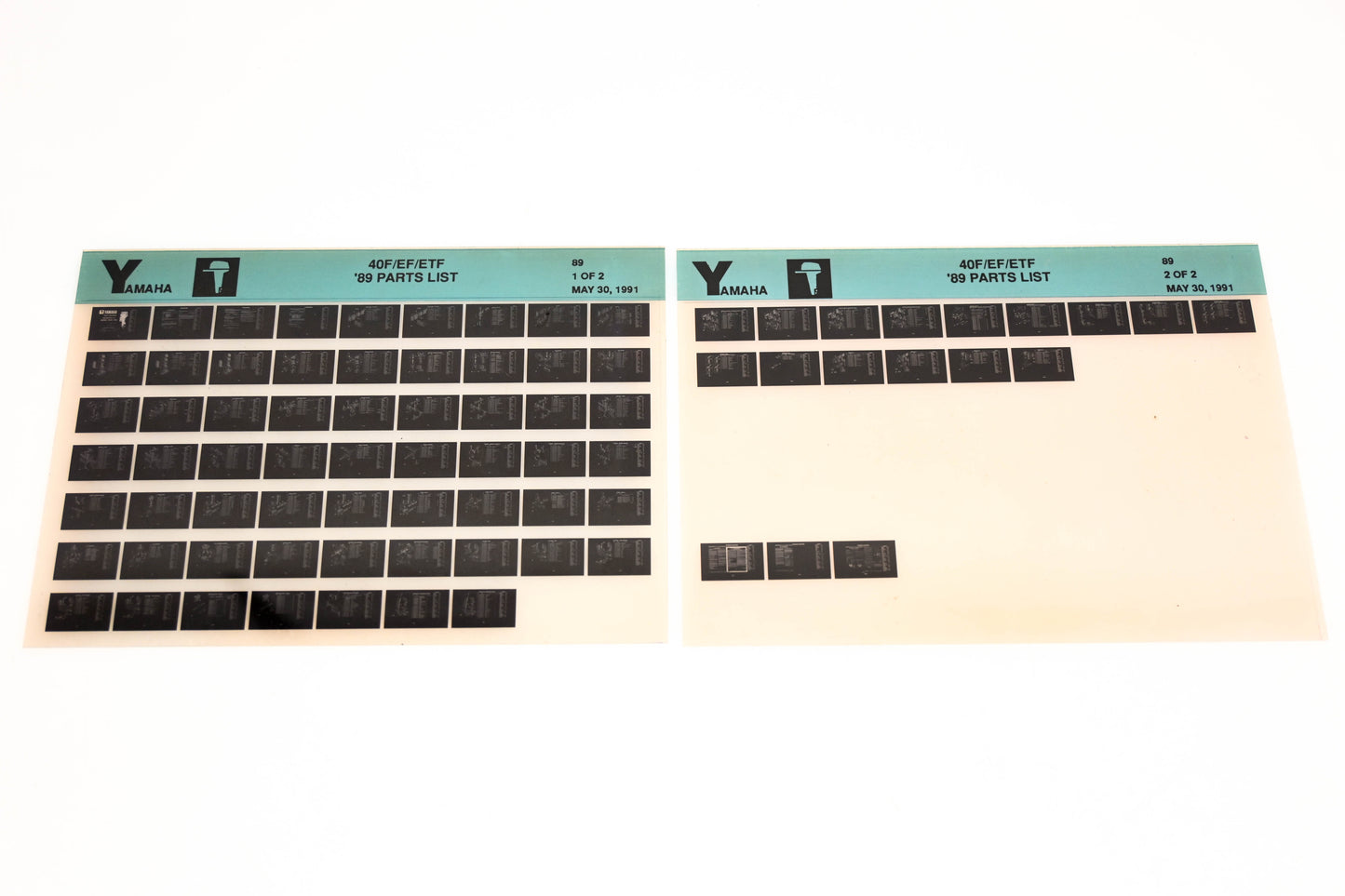 OEM Yamaha LB018-41 1989 40F/EF/ETF Parts List Microfiche Lot