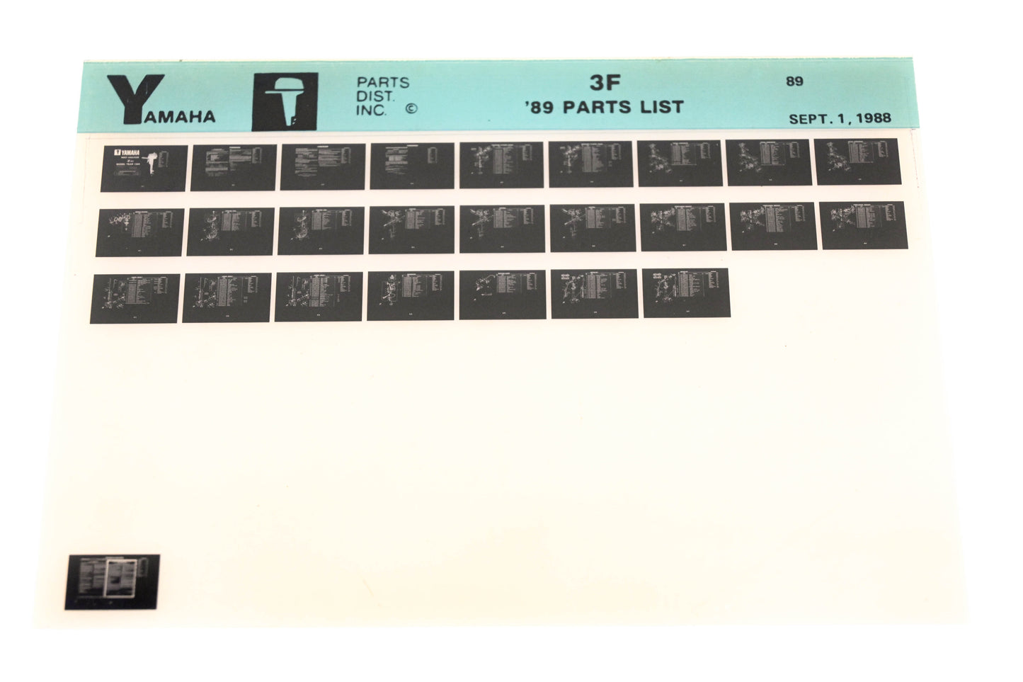 OEM Yamaha LB018-42 1989 3F Parts List Microfiche