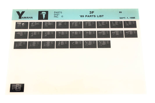 OEM Yamaha LB018-42 1989 3F Parts List Microfiche