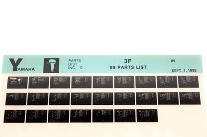 OEM Yamaha LB018-42 1989 3F Parts List Microfiche