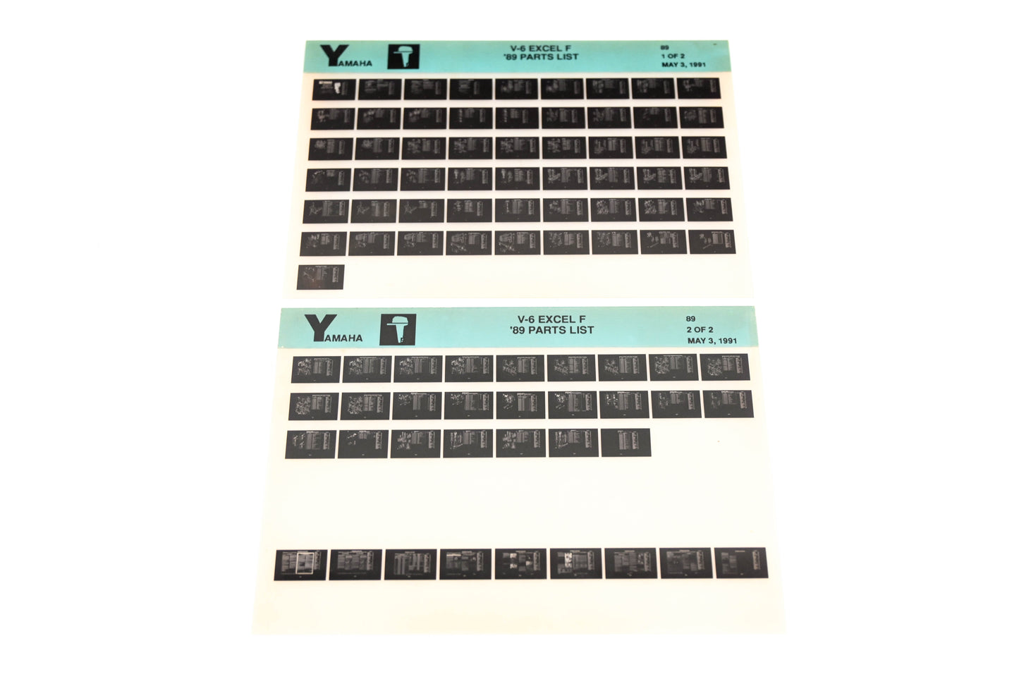 OEM Yamaha LB018-43 1989 V-6 Special Parts List Microfiche Lot