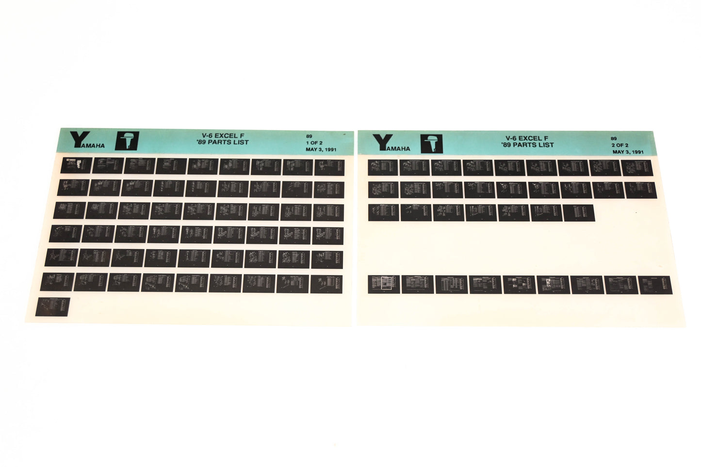 OEM Yamaha LB018-43 1989 V-6 Special Parts List Microfiche Lot