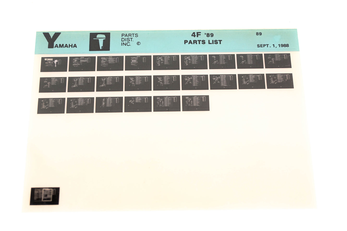 OEM Yamaha LB018-44 1989 4F Parts List Microfiche