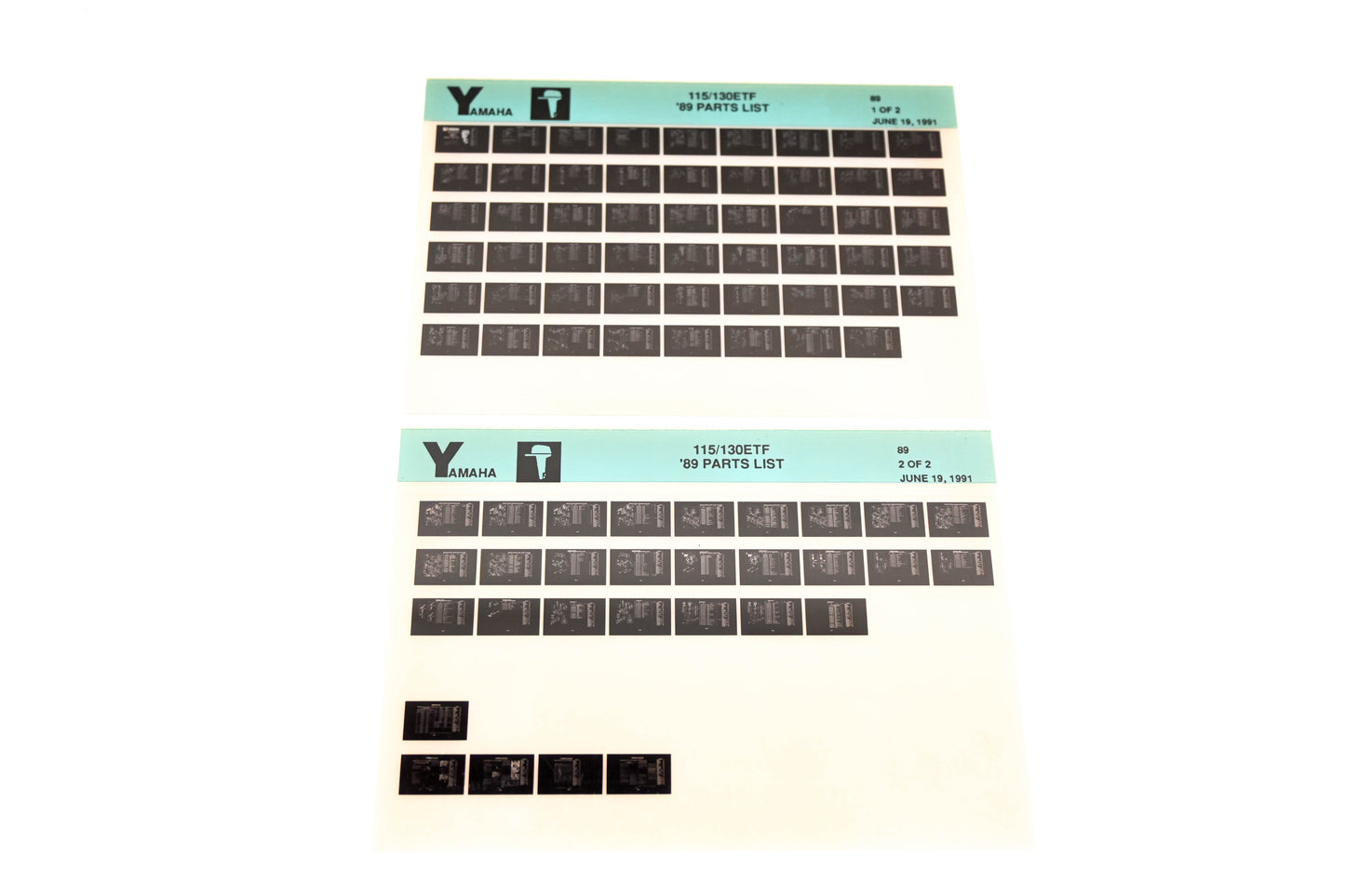 OEM Yamaha LB018-45 1989 115/130ETF Parts List Microfiche Lot