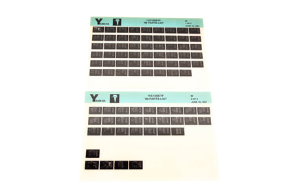 OEM Yamaha LB018-45 1989 115/130ETF Parts List Microfiche Lot