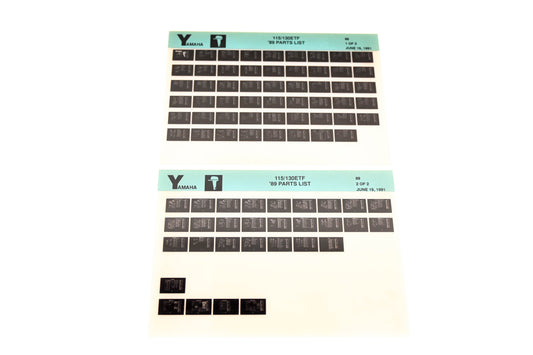 OEM Yamaha LB018-45 1989 115/130ETF Parts List Microfiche Lot