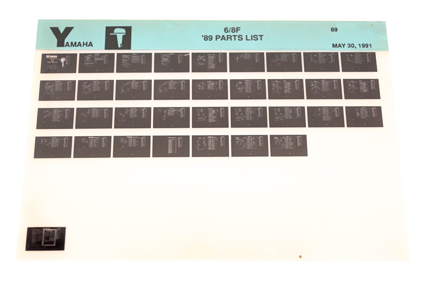 OEM Yamaha LB018-46 1989 6/8F Parts List Microfiche