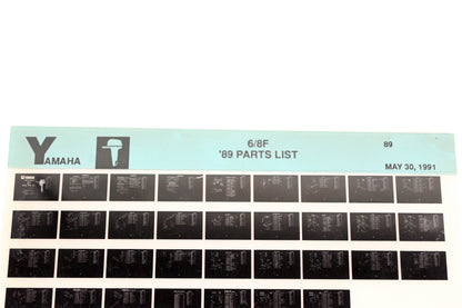 OEM Yamaha LB018-46 1989 6/8F Parts List Microfiche
