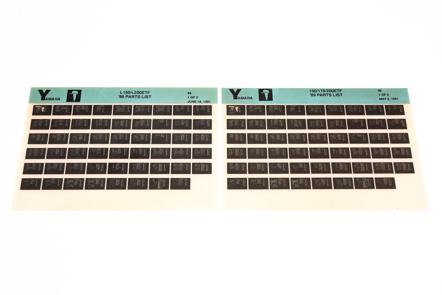 OEM Yamaha LB018-47 1989 L150/L200ETF Parts List Microfiche Lot