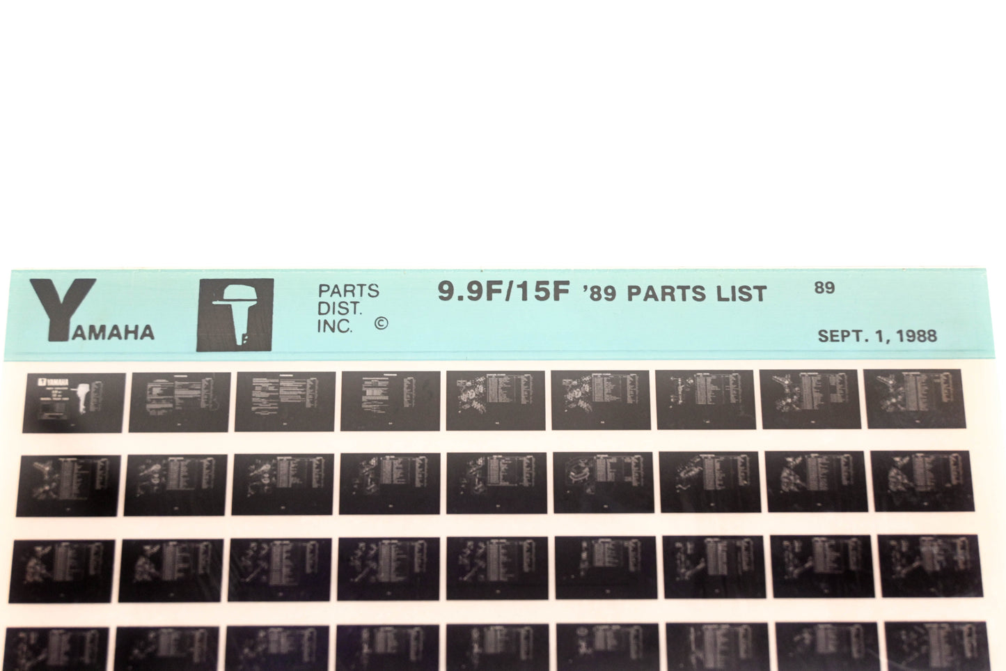 OEM Yamaha LB018-48 1989 9.9F/15F Parts List Microfiche