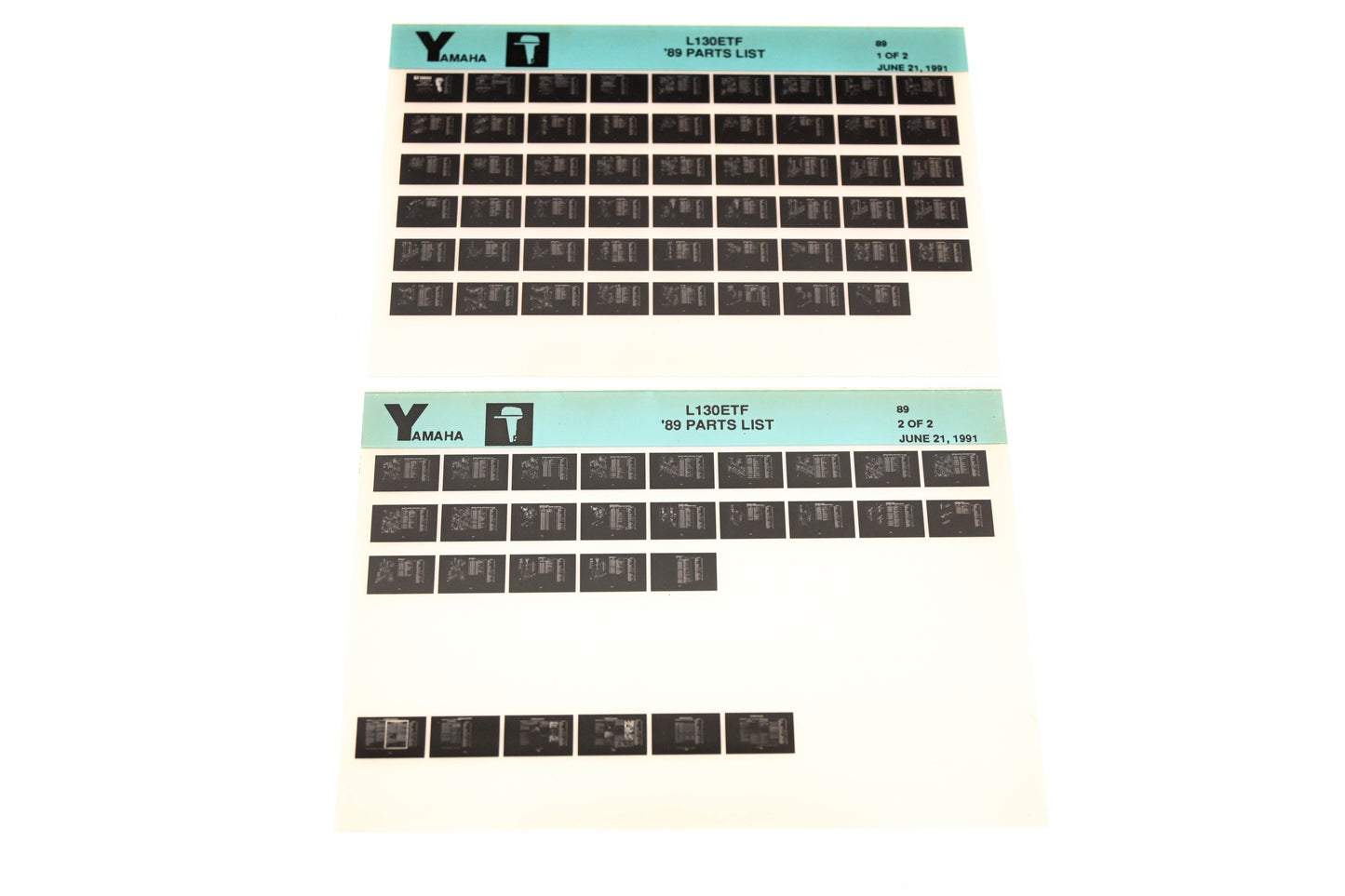 OEM Yamaha LB018-49 1989 L130ETF Parts List Microfiche Lot