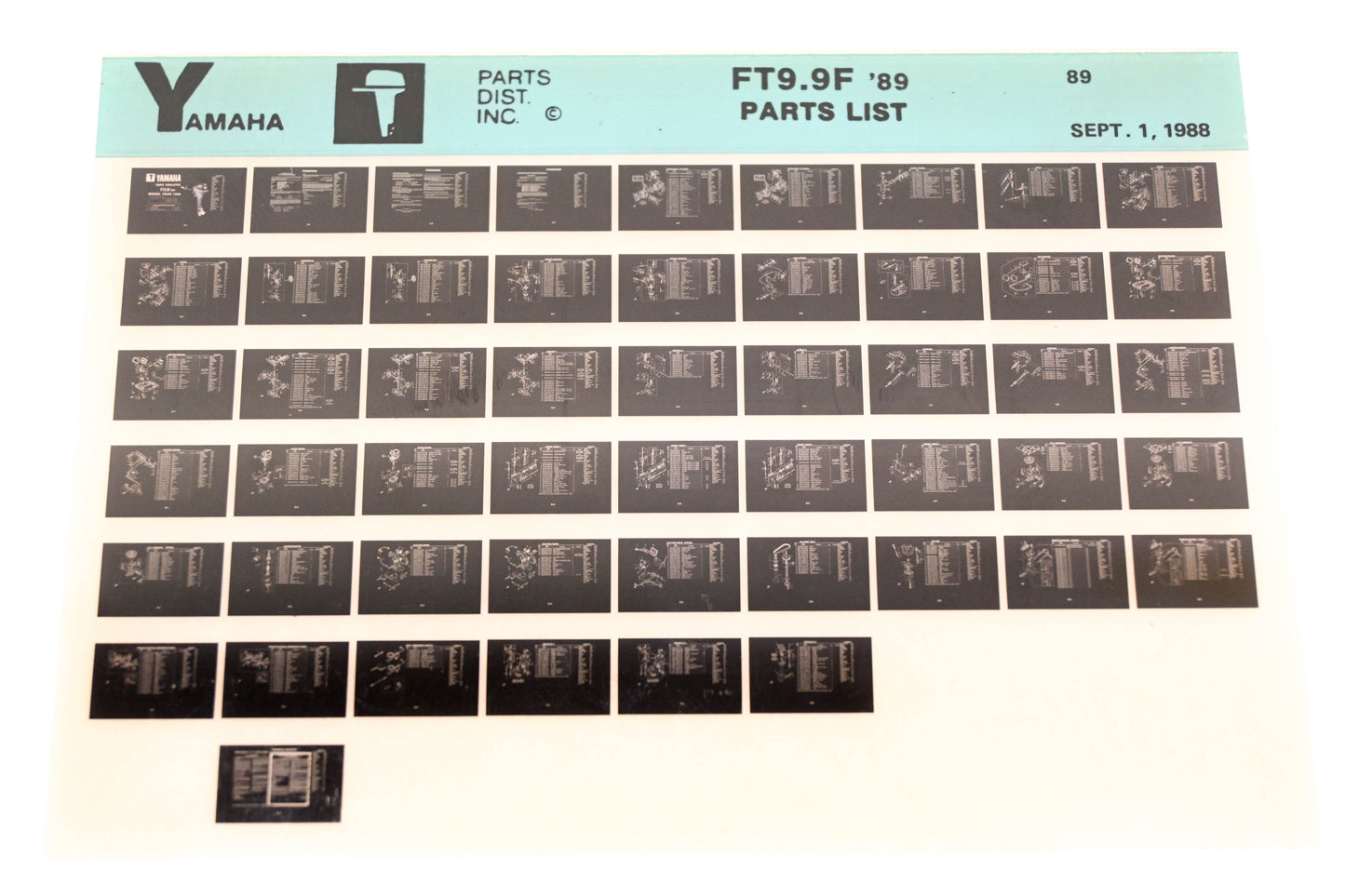 OEM Yamaha LB018-50 1989 FT9.9F Parts List Microfiche