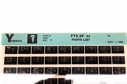 OEM Yamaha LB018-50 1989 FT9.9F Parts List Microfiche