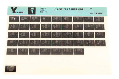 OEM Yamaha LB018-51 1989 F9.9F Parts List Microfiche
