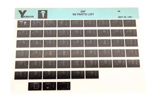 OEM Yamaha LB018-52 1989 25F Parts List Microfiche