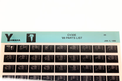 OEM Yamaha LB018-53 1989 CV30E Parts List Microfiche