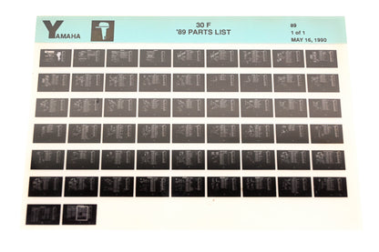 OEM Yamaha LB018-54 1989 30F Parts List Microfiche
