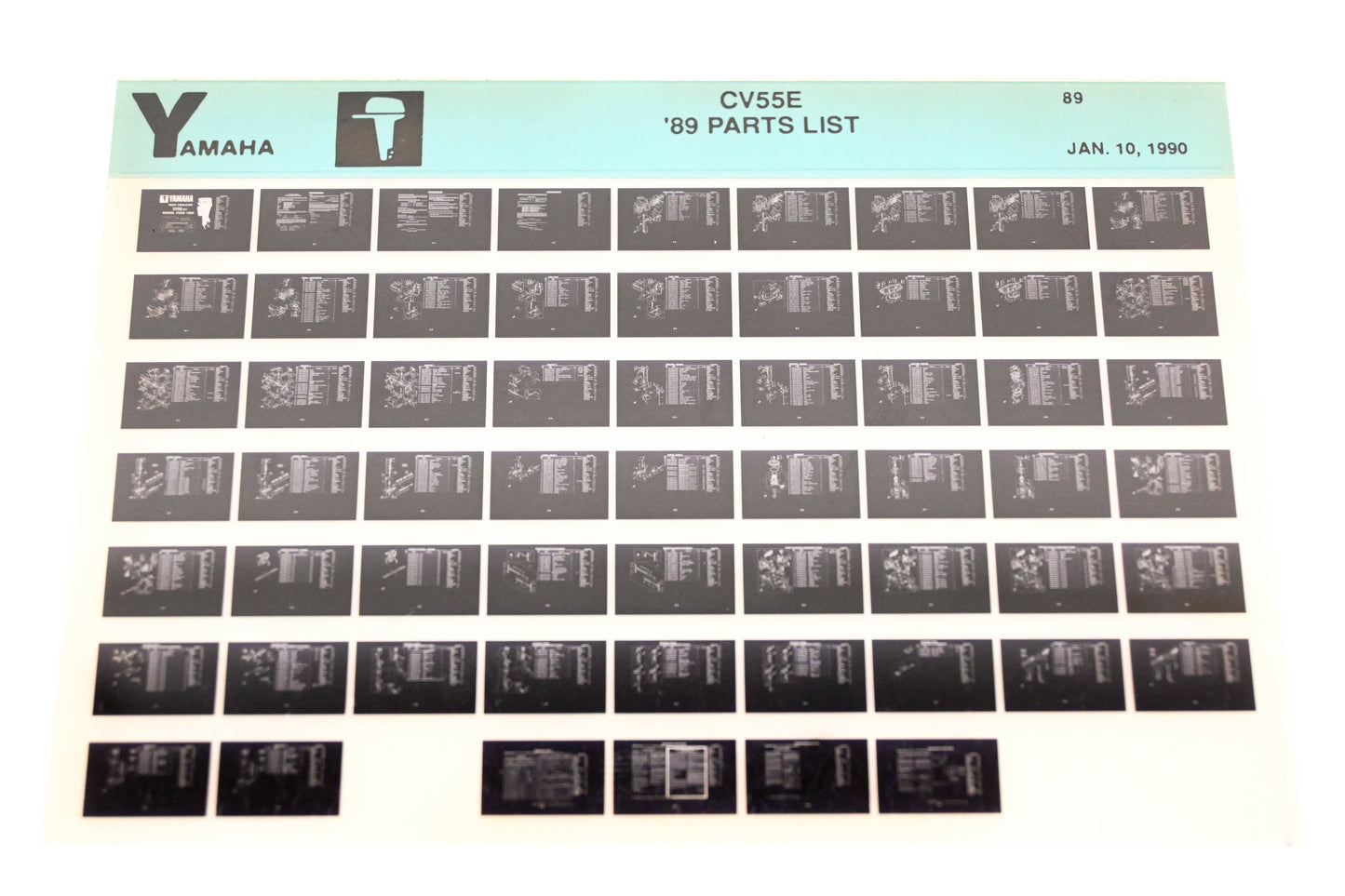 OEM Yamaha LB018-57 1989 CV55E Parts List Microfiche