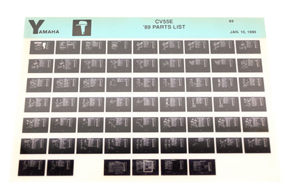 OEM Yamaha LB018-57 1989 CV55E Parts List Microfiche