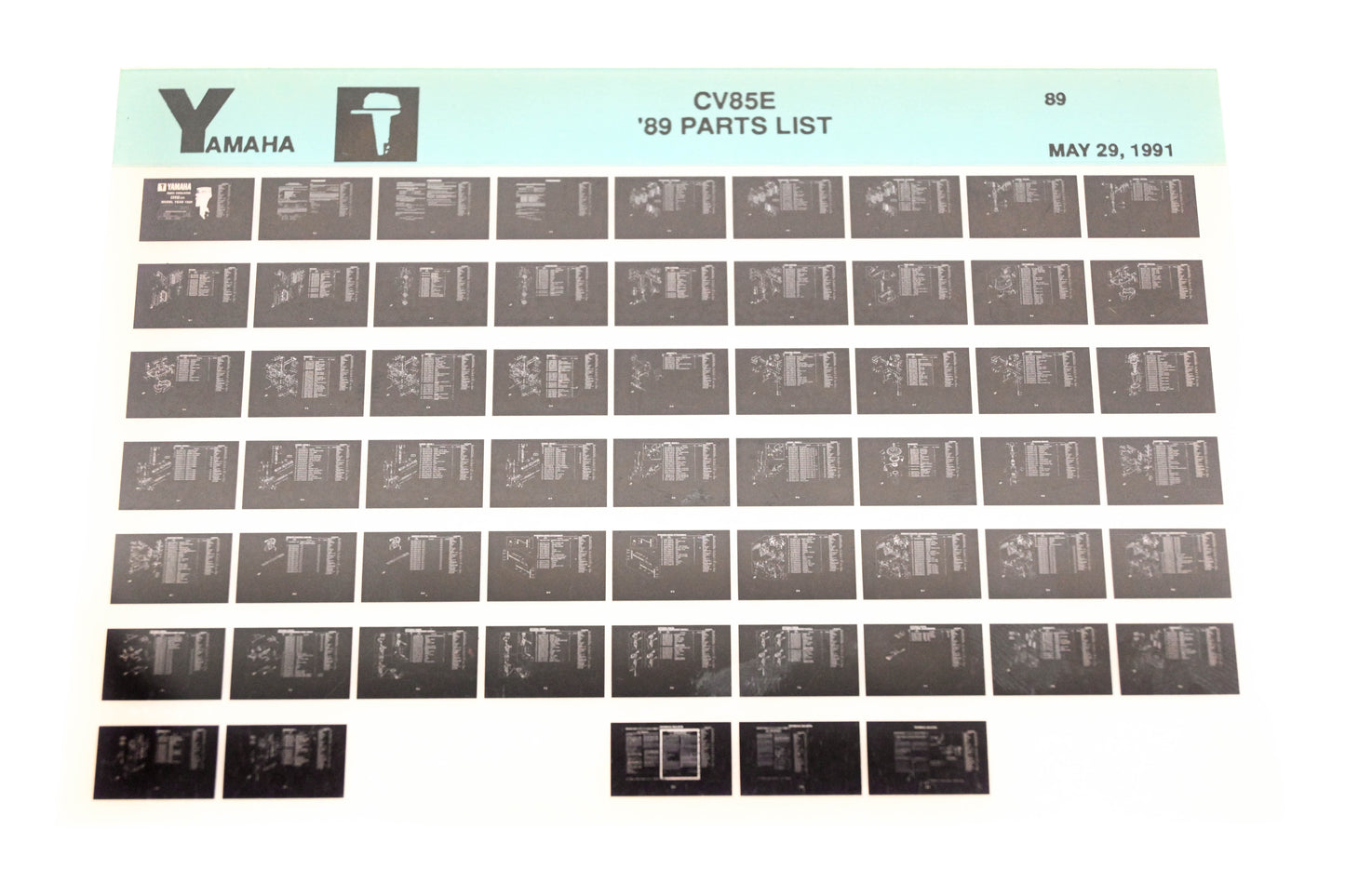 OEM Yamaha LB018-58 1989 CV85E Parts List Microfiche