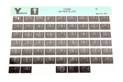 OEM Yamaha LB018-58 1989 CV85E Parts List Microfiche