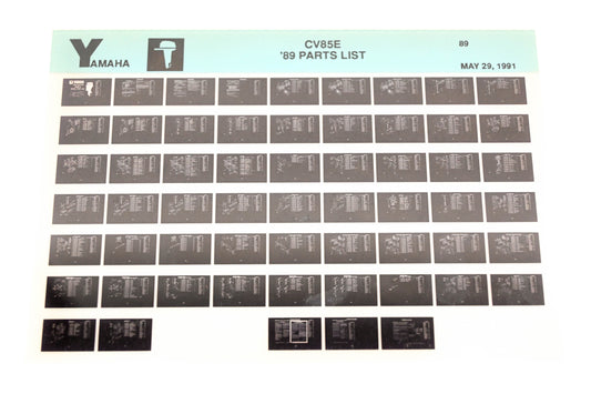 OEM Yamaha LB018-58 1989 CV85E Parts List Microfiche