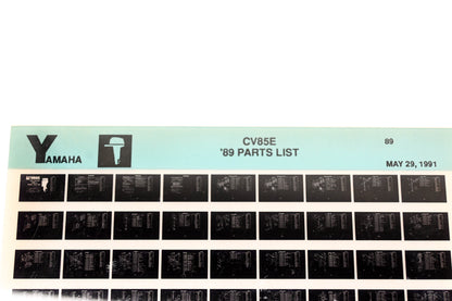 OEM Yamaha LB018-58 1989 CV85E Parts List Microfiche