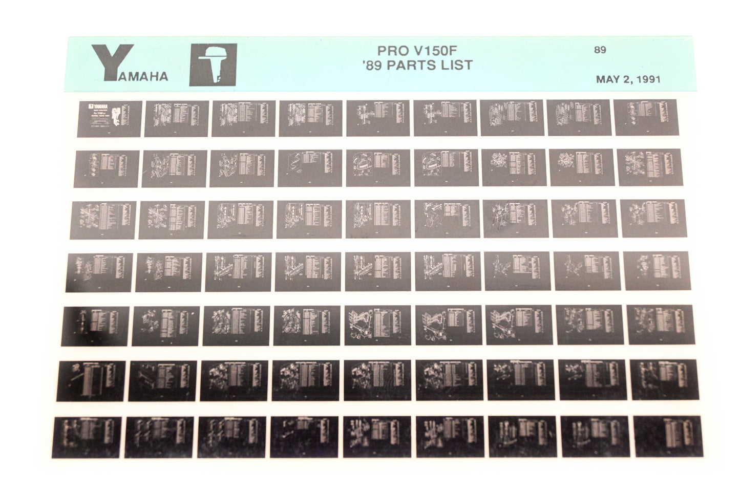 OEM Yamaha LB018-60 1989 PRO V150F Parts List Microfiche