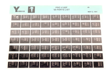 OEM Yamaha LB018-60 1989 PRO V150F Parts List Microfiche