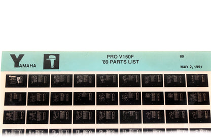 OEM Yamaha LB018-60 1989 PRO V150F Parts List Microfiche