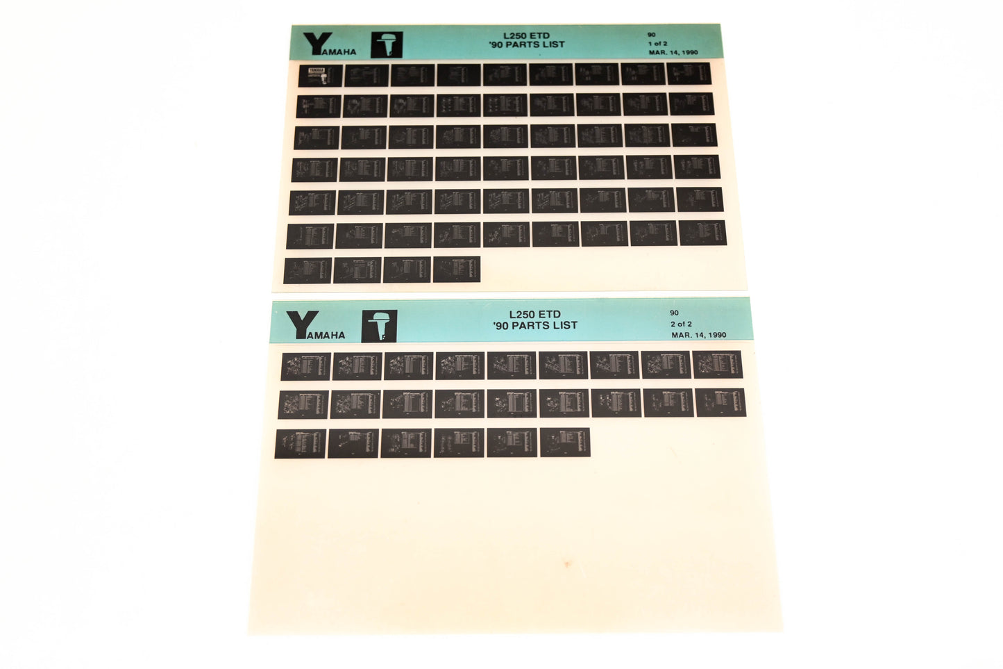 OEM Yamaha LB018-61 1990 L250ETD Parts List Microfiche Lot
