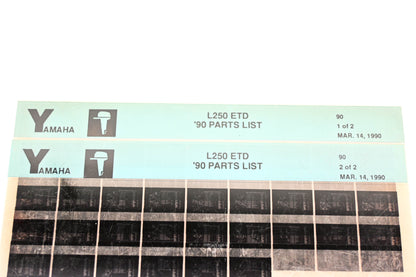 OEM Yamaha LB018-61 1990 L250ETD Parts List Microfiche Lot