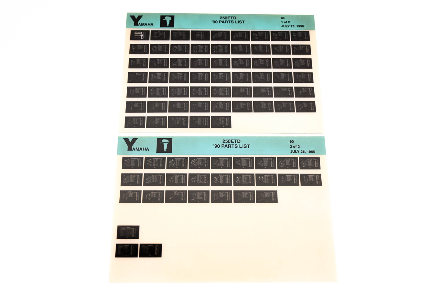 OEM Yamaha LB018-62 1990 250ETD Parts List Microfiche Lot