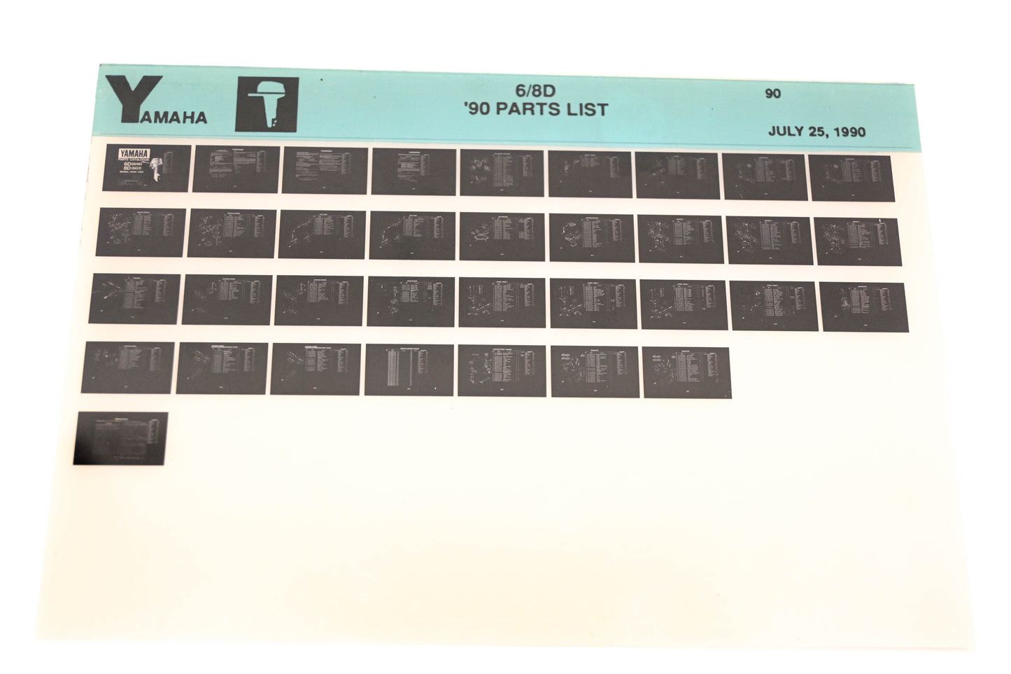 OEM Yamaha LB018-63 1990 6/8D Parts List Microfiche