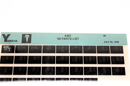 OEM Yamaha LB018-63 1990 6/8D Parts List Microfiche