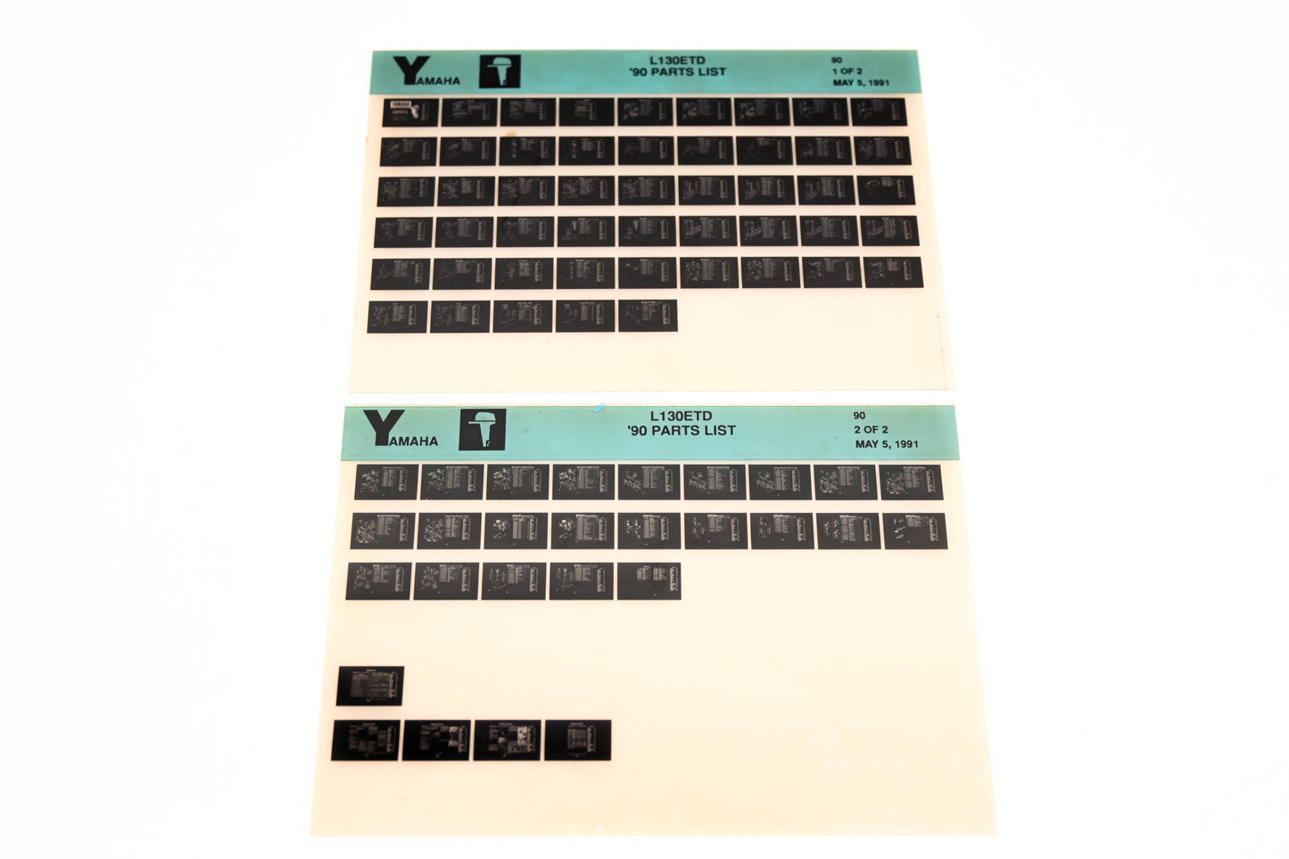 OEM Yamaha LB018-64 1990 L130ETD Parts List Microfiche Lot