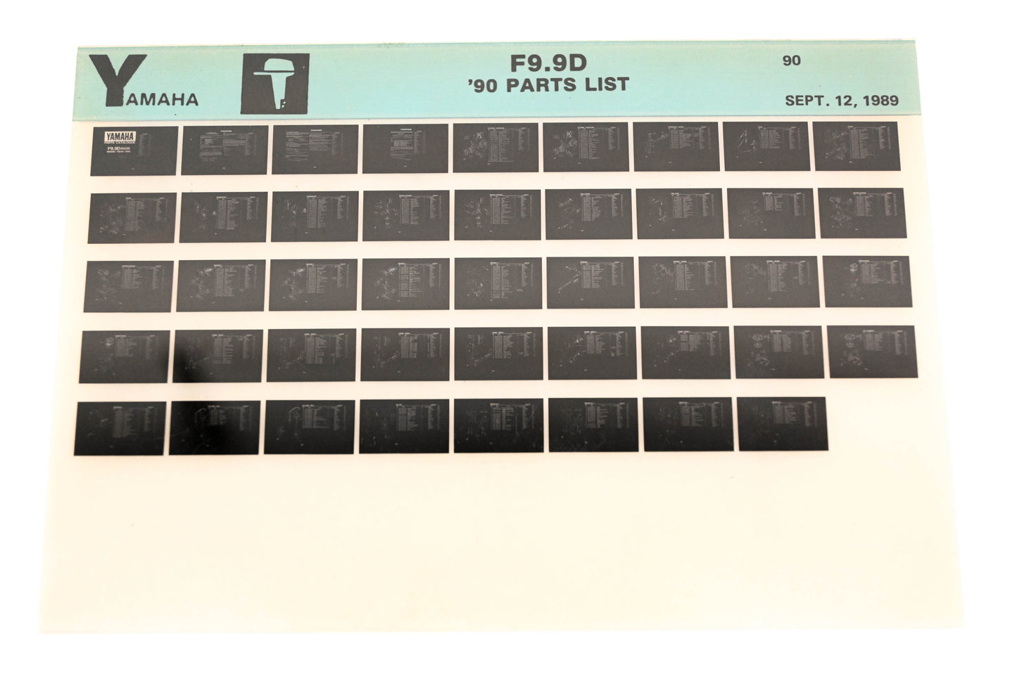 OEM Yamaha LB018-65 1990 F9.9D Parts List Microfiche