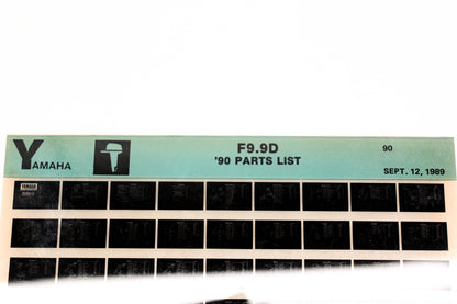 OEM Yamaha LB018-65 1990 F9.9D Parts List Microfiche