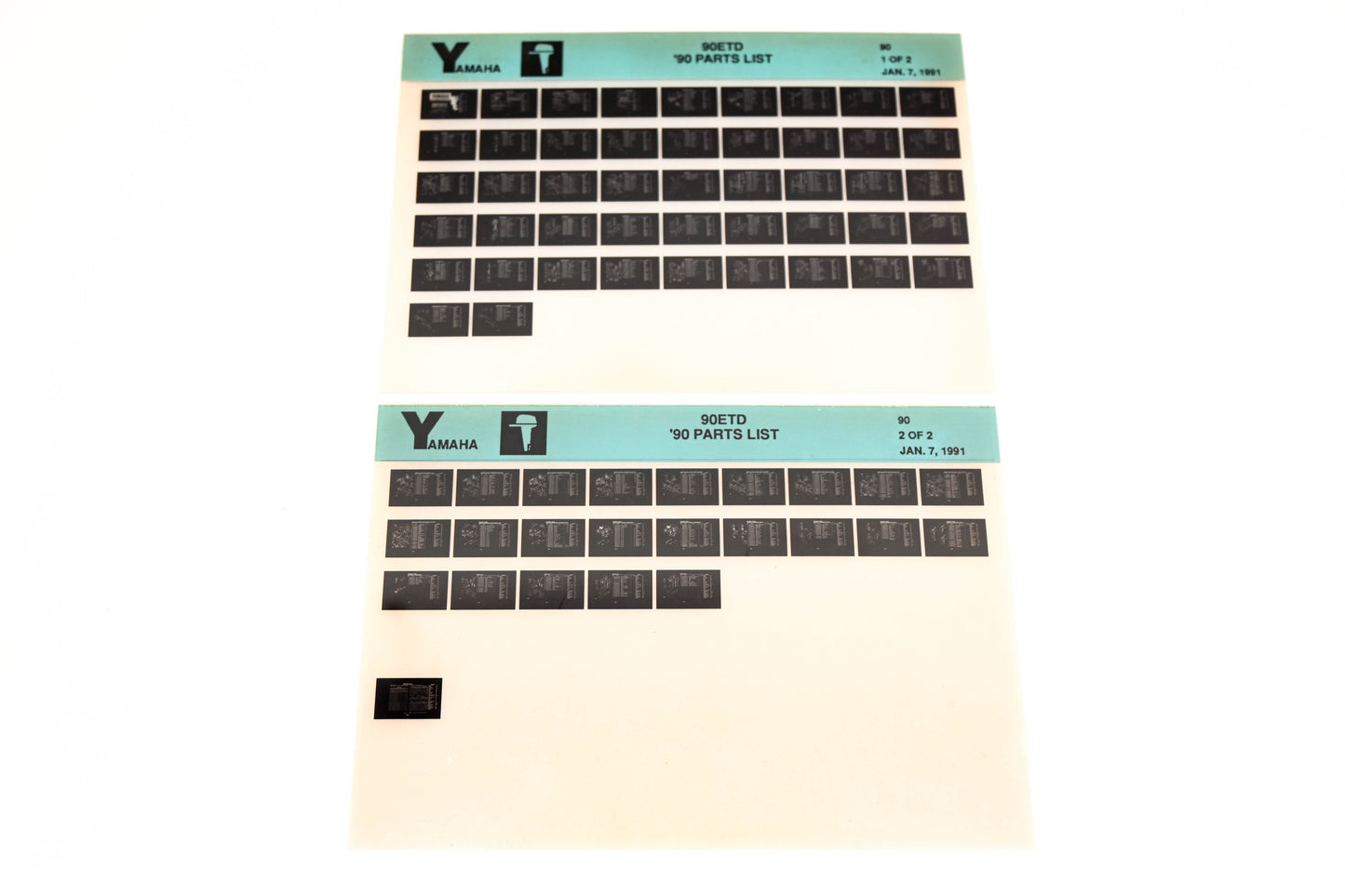 OEM Yamaha LB018-66 1990 90ETD Parts List Microfiche Lot
