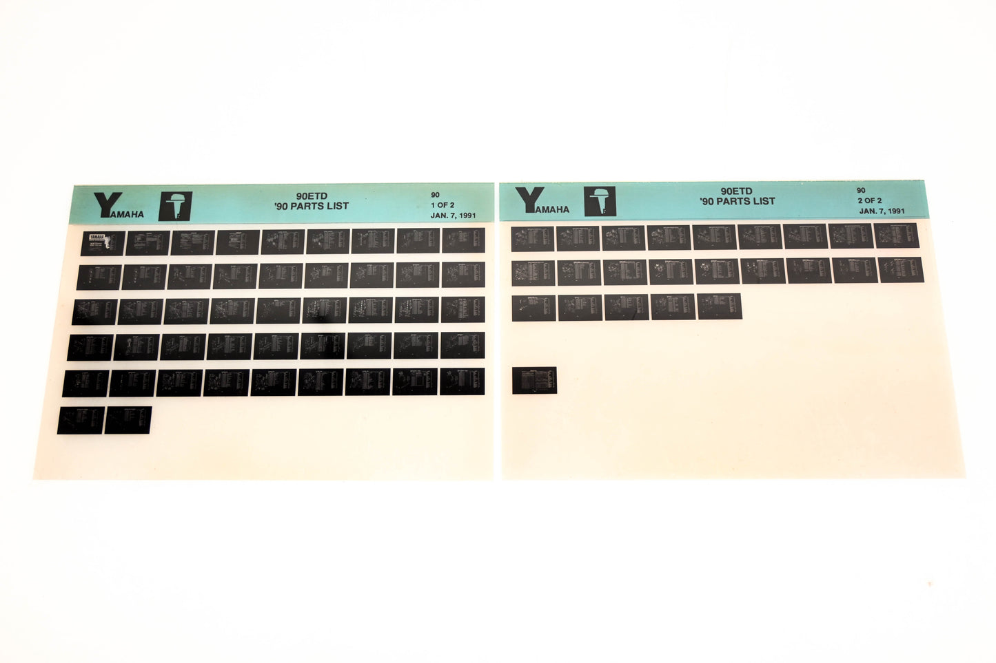 OEM Yamaha LB018-66 1990 90ETD Parts List Microfiche Lot
