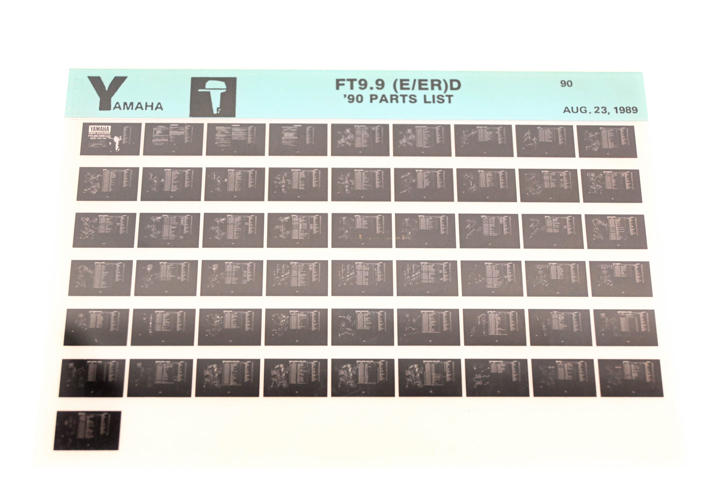 OEM Yamaha LB018-67 1990FT9.9 (E/ER)D Parts List Microfiche