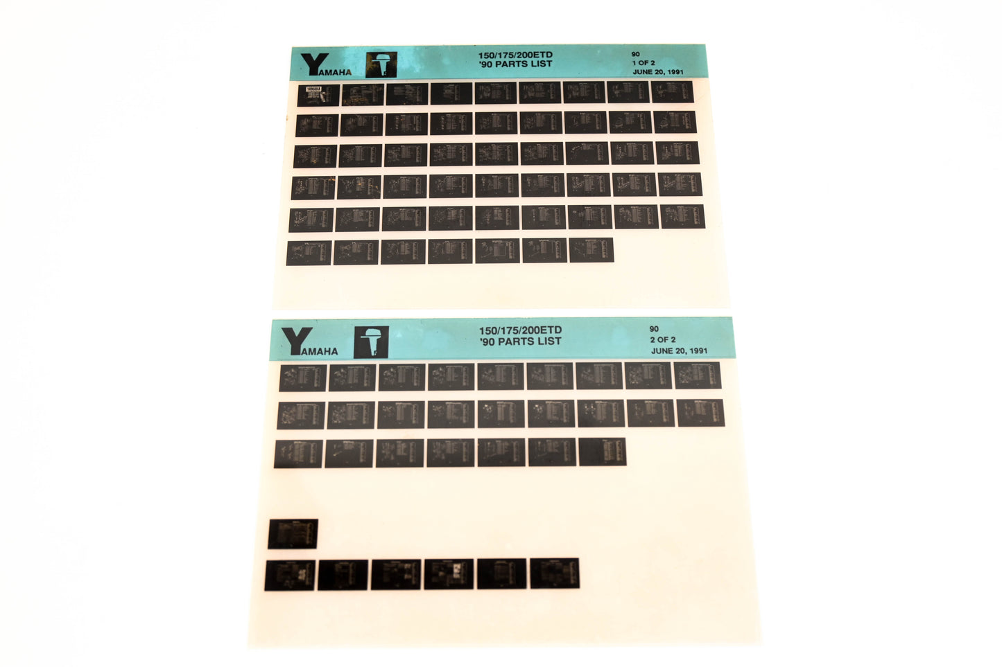 OEM Yamaha LB018-68 1990 150/175/200ETD Parts List Microfiche Lot