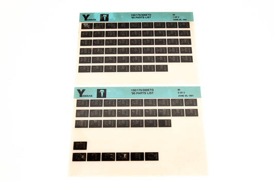 OEM Yamaha LB018-68 1990 150/175/200ETD Parts List Microfiche Lot