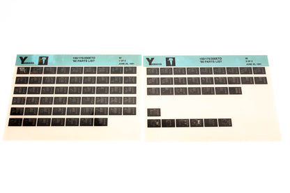 OEM Yamaha LB018-68 1990 150/175/200ETD Parts List Microfiche Lot