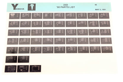 OEM Yamaha LB018-69 1990 25D Parts List Microfiche