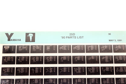 OEM Yamaha LB018-69 1990 25D Parts List Microfiche