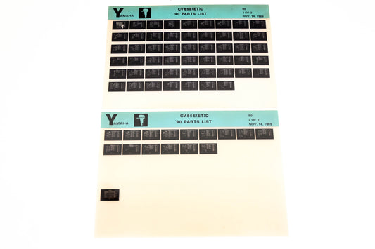OEM Yamaha LB018-70 1990 CV85E(ET)D Parts List Microfiche Lot