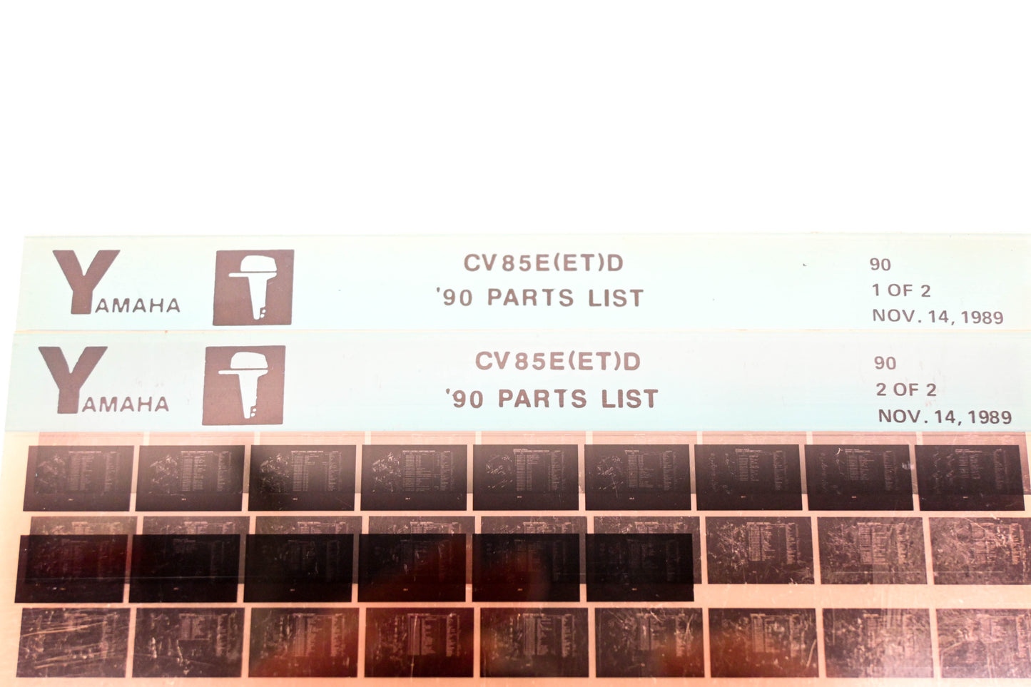 OEM Yamaha LB018-70 1990 CV85E(ET)D Parts List Microfiche Lot
