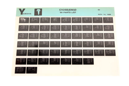 OEM Yamaha LB018-71 1990 CV25E(EM)D Parts List Microfiche