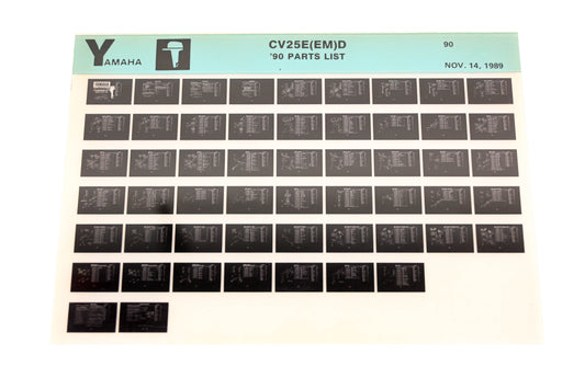 OEM Yamaha LB018-71 1990 CV25E(EM)D Parts List Microfiche